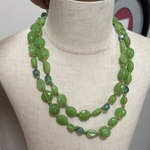 Fun Kiwi Green Beaded Necklace (or Bracelet)